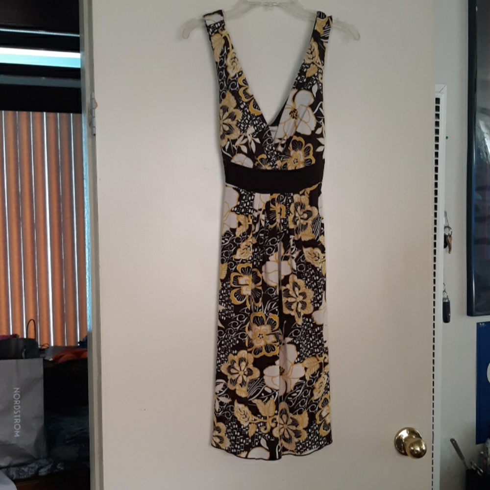 Speechless brown/gold sleeveless dress midi